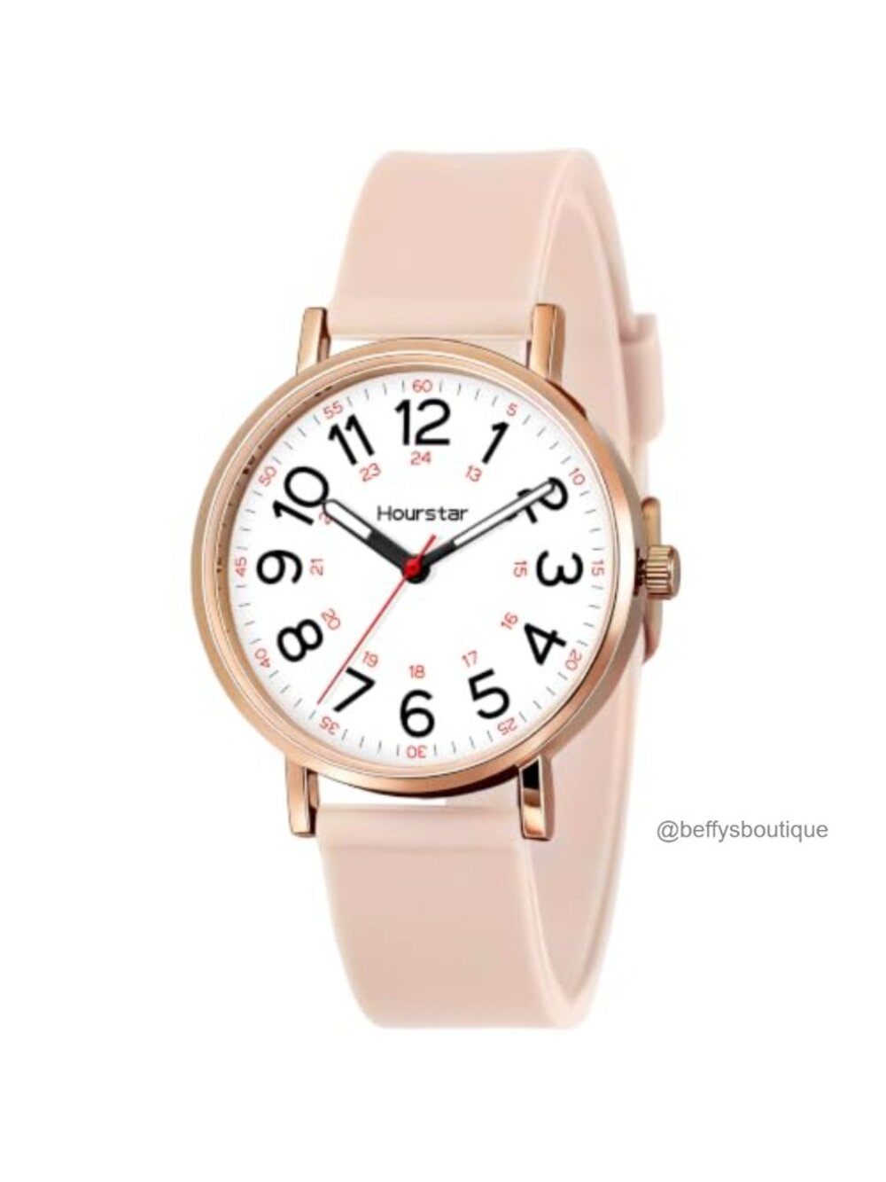 Analog Nurse Watch Second Hand Easy Read Silicone Band Quartz